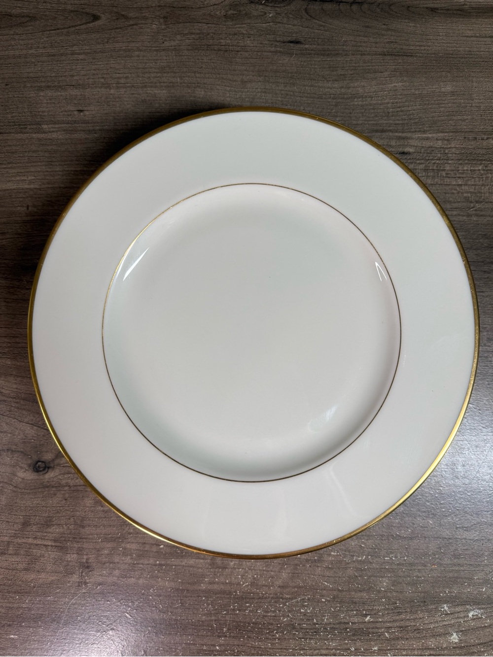 (4) Vintage Lenox Mansfield C513 China Ivory Gold Trim USA Dinner Plates 10.5”